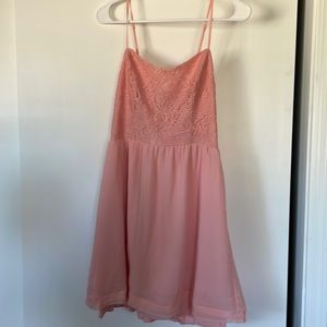 Juniors size  11 lace top pink dress.